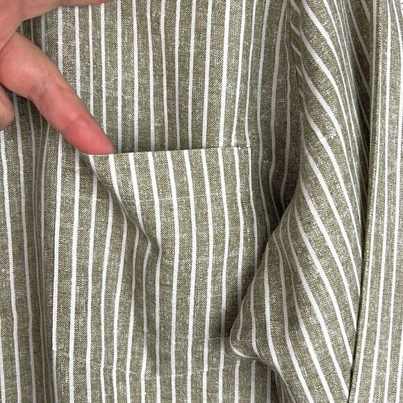 Matt Totillo Linen - Cotton Blend Button Down Shirt Striped, Long Sleeves - Picture 6 of 11